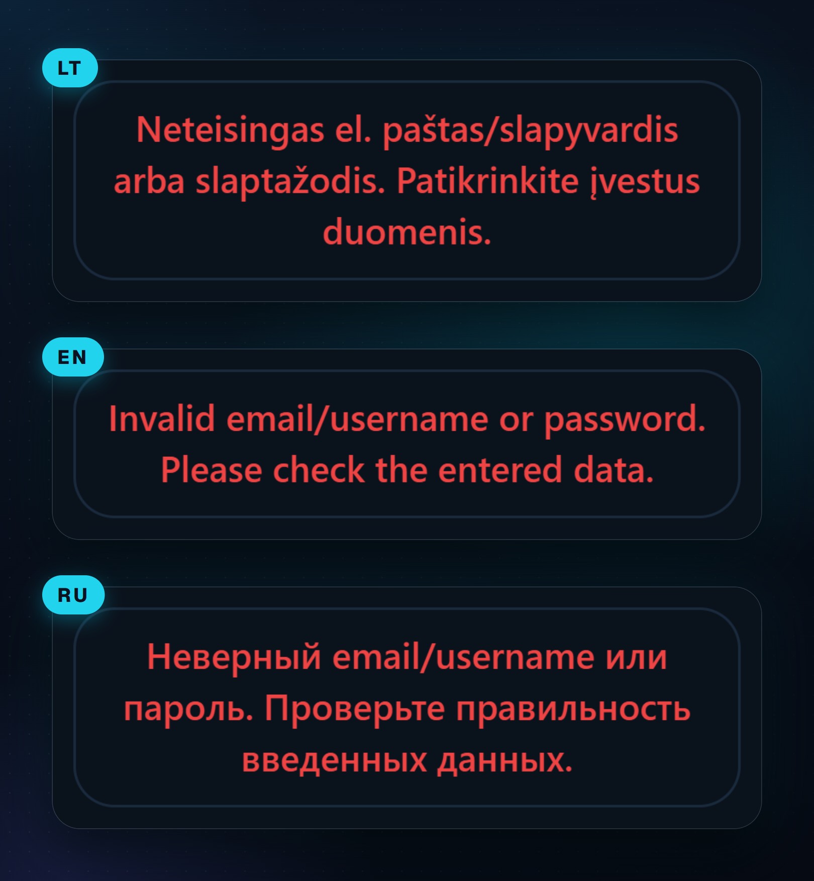 Katalogas lietuvių, anglų ir rusų kalbomis